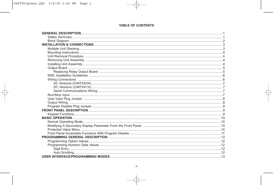 Red Lion C48T User Manual | Page 3 / 44
