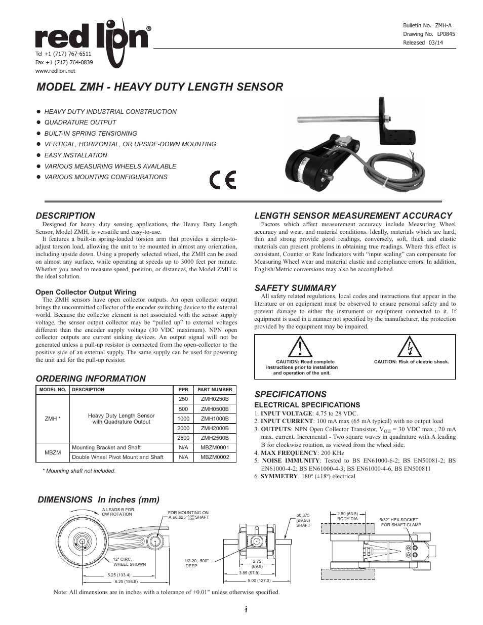 Red Lion ZMH - HEAVY DUTY User Manual | 4 pages