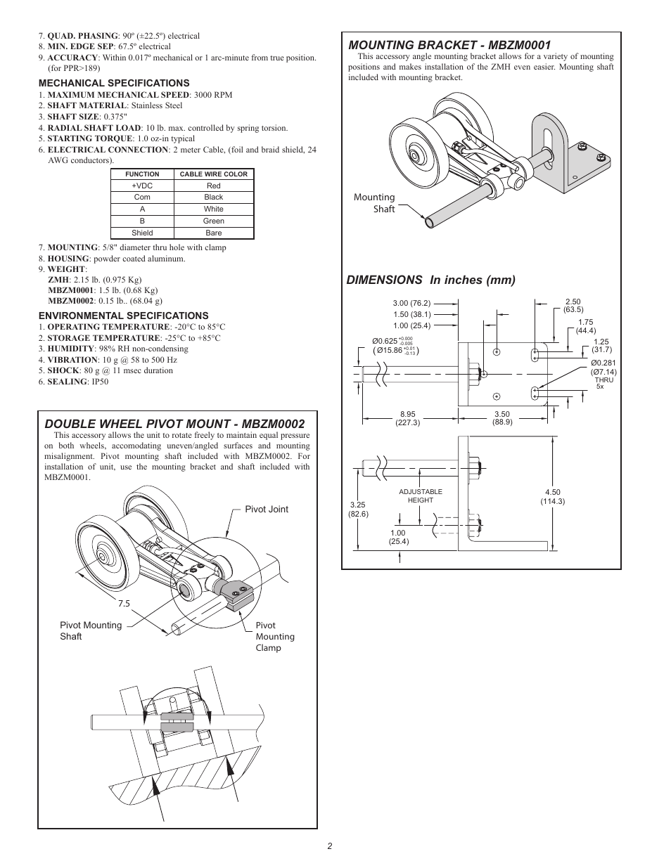 Double wheel pivot mount - mbzm0002 | Red Lion ZMH - HEAVY DUTY User Manual | Page 2 / 4