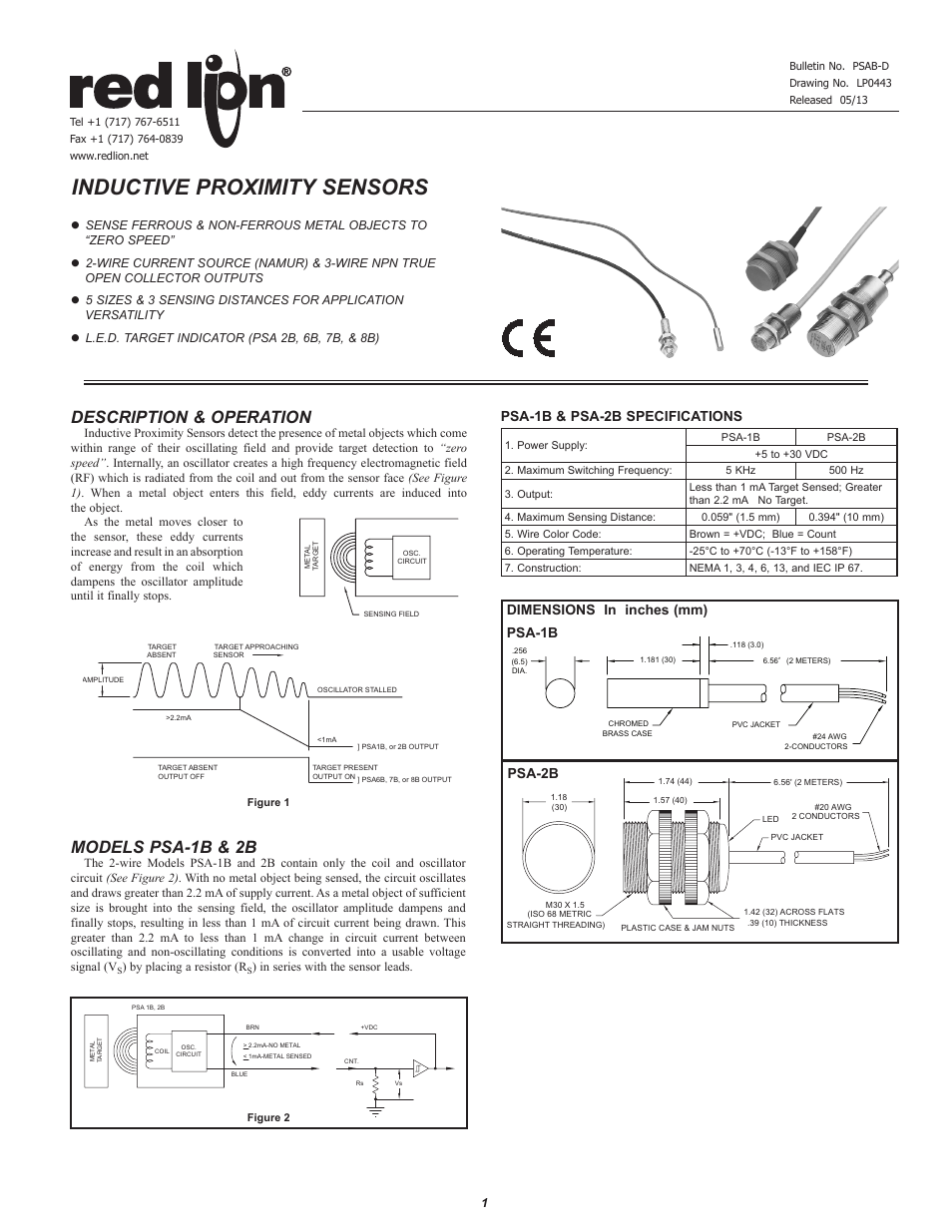 Red Lion PSA - INDUCTIVE User Manual | 4 pages