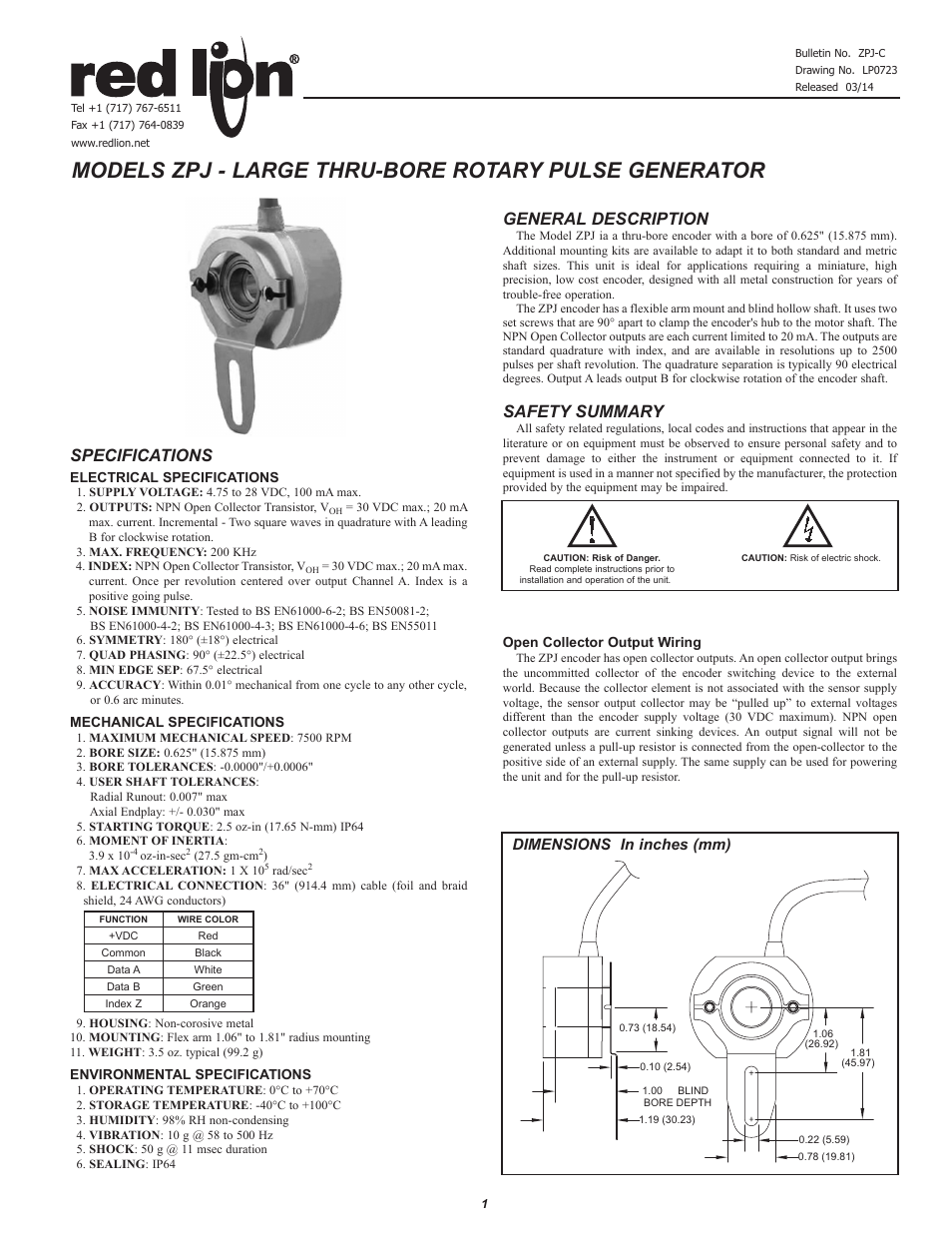 Red Lion ZPJ - FLEXIBLE ARM MOUNT User Manual | 2 pages