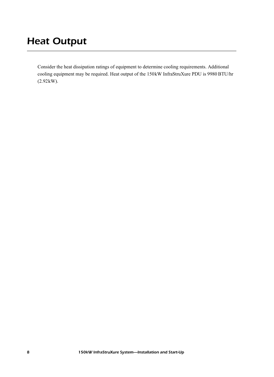 Heat output | American Power Conversion PDU User Manual | Page 16 / 54