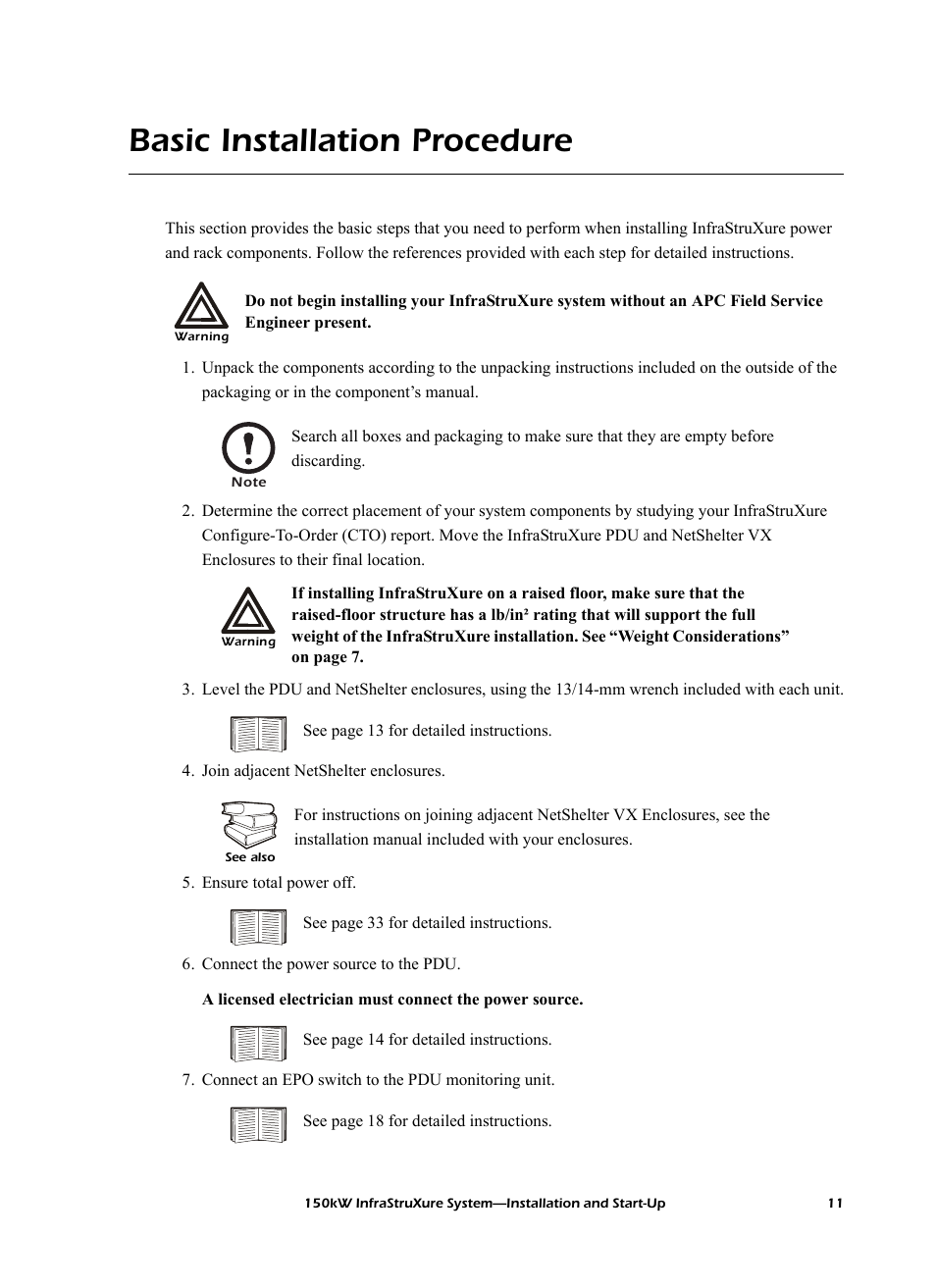 Basic installation procedure | American Power Conversion PDU User Manual | Page 19 / 54