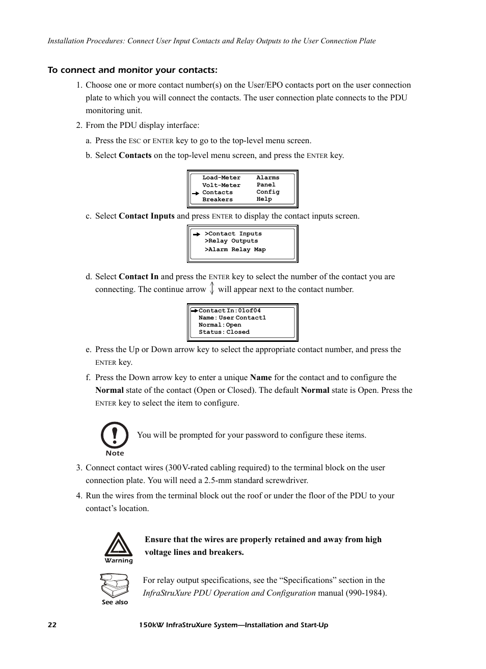 To connect and monitor your contacts | American Power Conversion PDU User Manual | Page 30 / 54