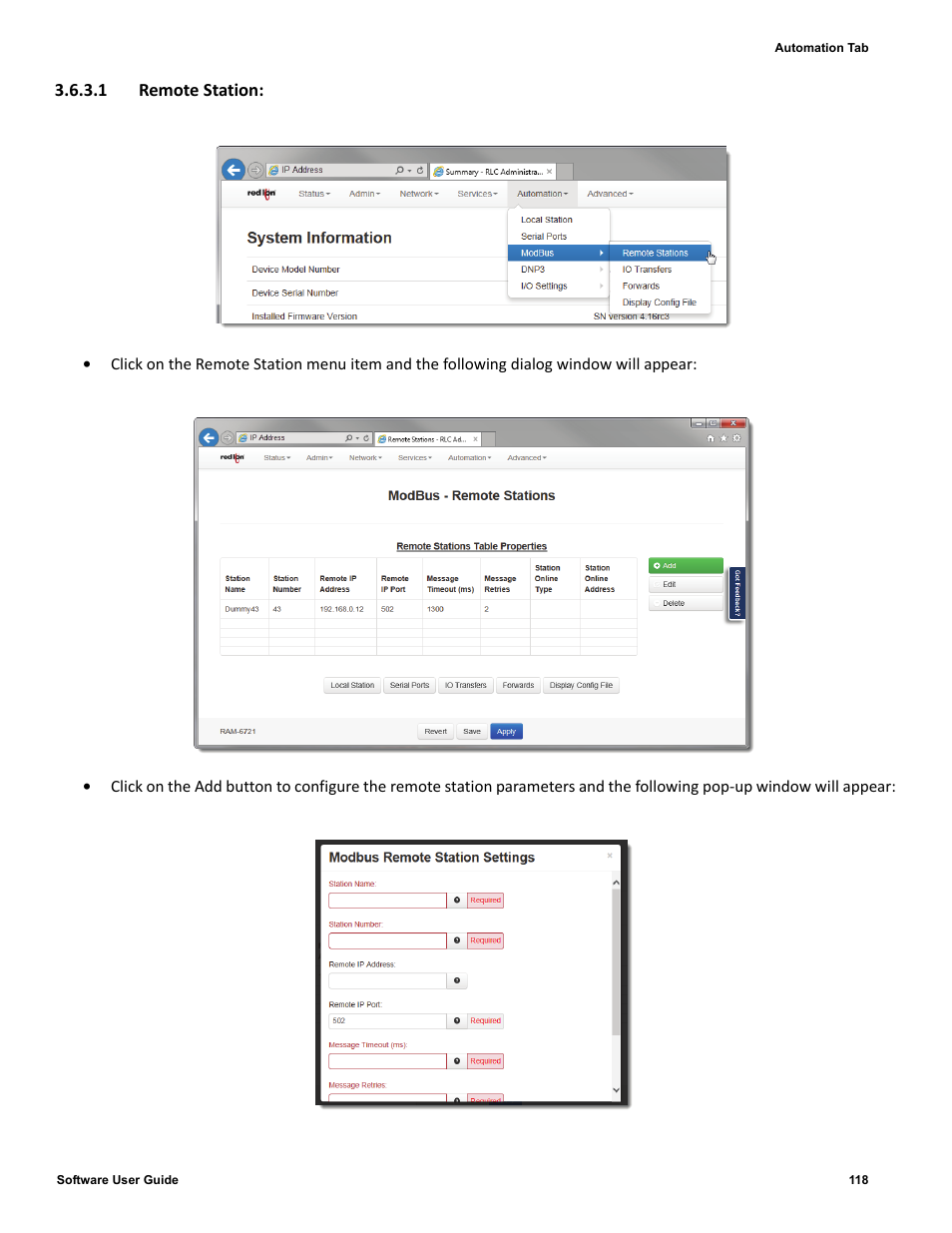 1 remote station | Red Lion IndustrialPr 6000 Router User Manual | Page 118 / 186