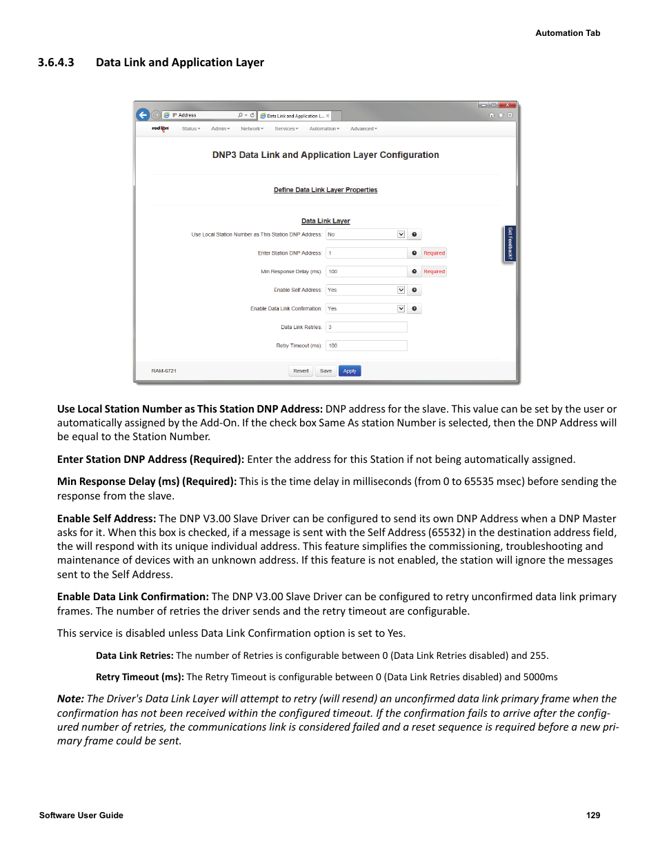 3 data link and application layer | Red Lion IndustrialPr 6000 Router User Manual | Page 129 / 186