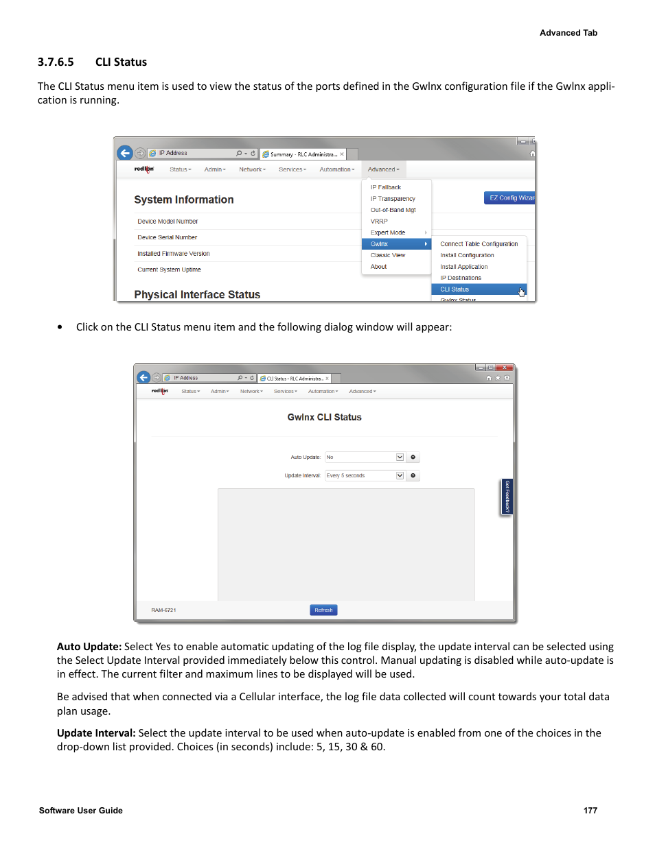 5 cli status | Red Lion IndustrialPr 6000 Router User Manual | Page 177 / 186