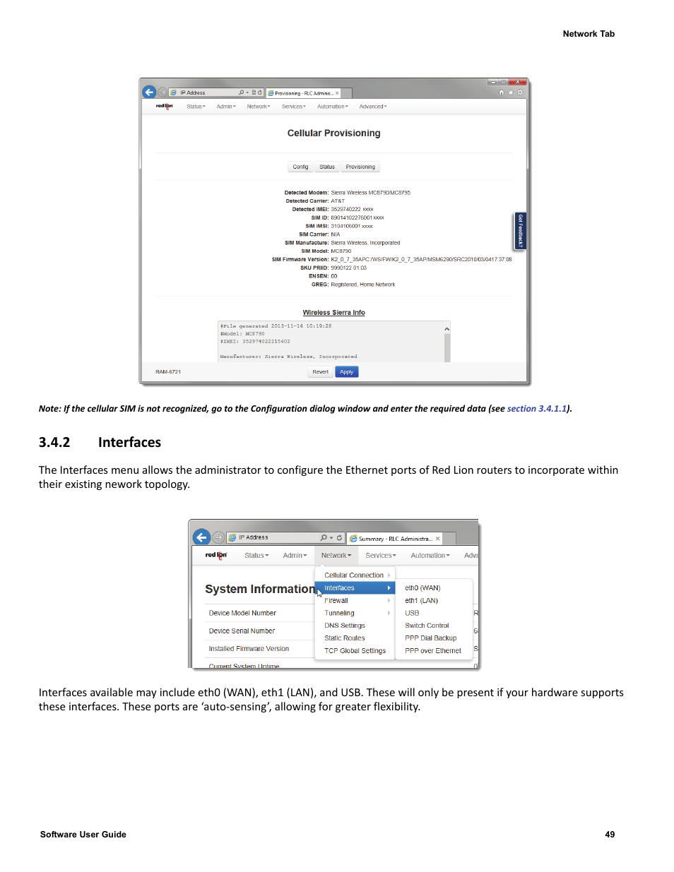 2 interfaces | Red Lion IndustrialPr 6000 Router User Manual | Page 49 / 186