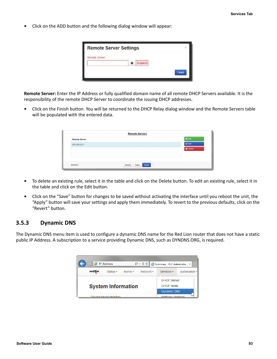 3 dynamic dns, 3 dynamic | Red Lion IndustrialPr 6000 Router User Manual | Page 93 / 186