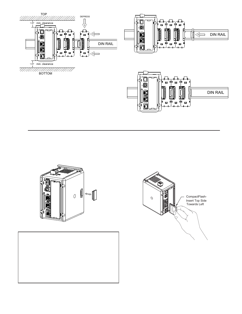 Compactflash, Card, Protocol conversion | Din rail, Figure 4 - installation complete | Red Lion CSMSTR LE/SX/GT User Manual | Page 3 / 8