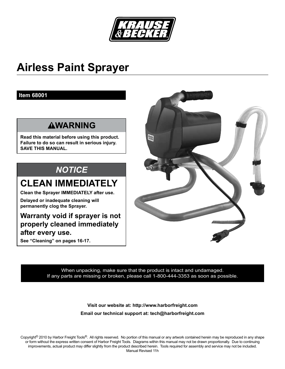 American Power Conversion Airless Paint Sprayer 68001 User Manual | 24 pages