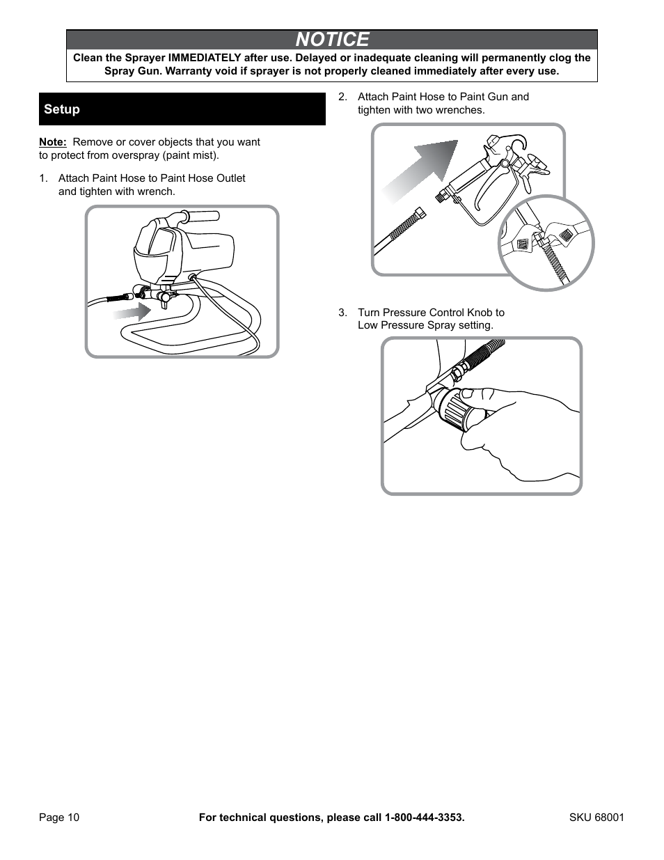 Notice | American Power Conversion Airless Paint Sprayer 68001 User Manual | Page 10 / 24