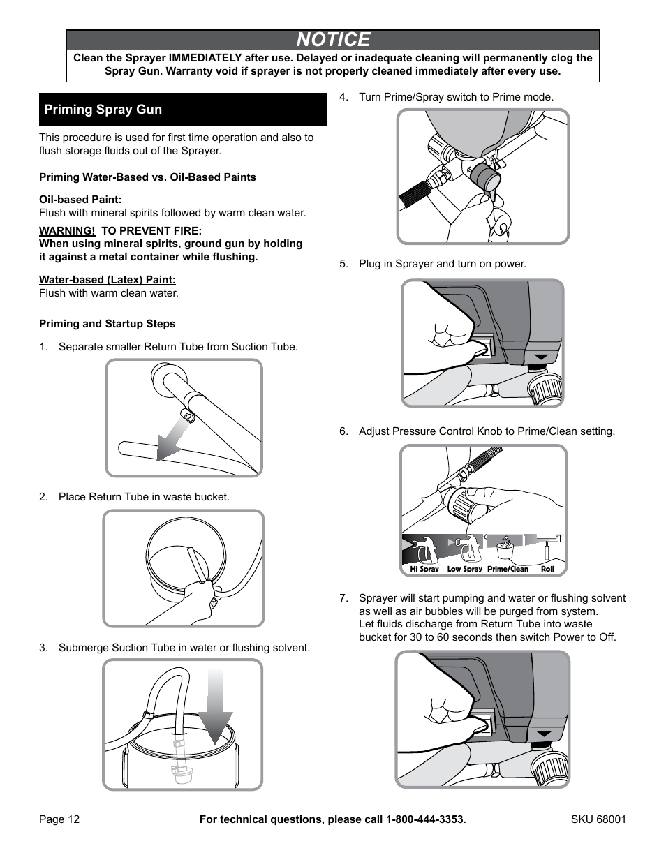 Notice | American Power Conversion Airless Paint Sprayer 68001 User Manual | Page 12 / 24