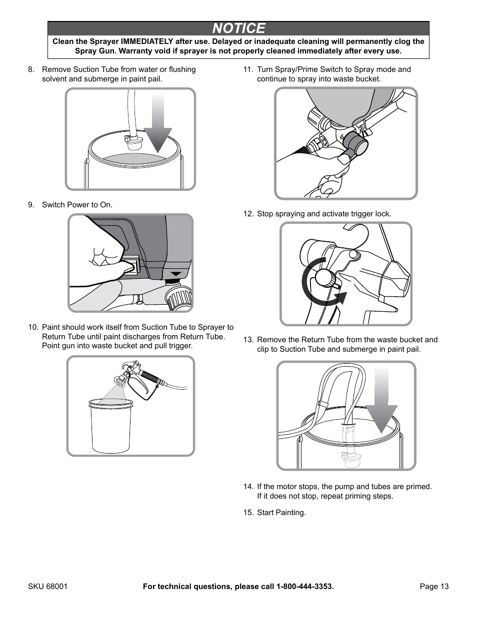Notice | American Power Conversion Airless Paint Sprayer 68001 User Manual | Page 13 / 24