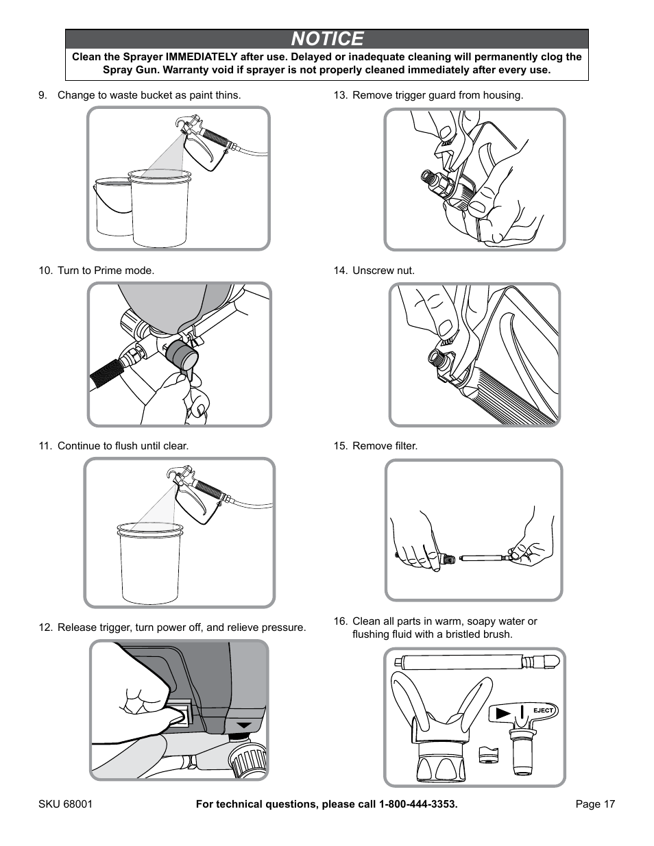 Notice | American Power Conversion Airless Paint Sprayer 68001 User Manual | Page 17 / 24
