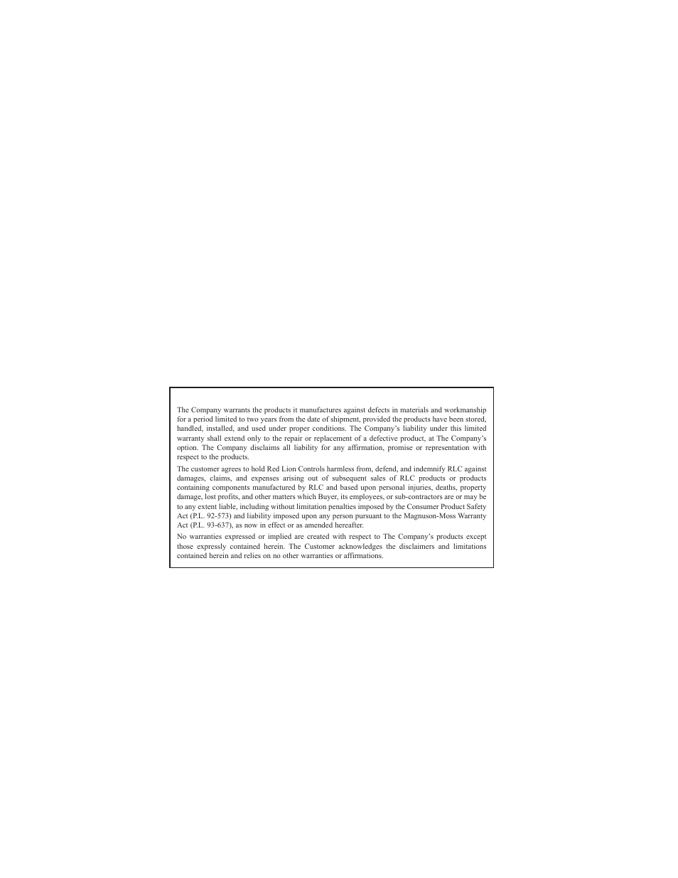 Limited warranty | Red Lion CSRTD6 User Manual | Page 8 / 8