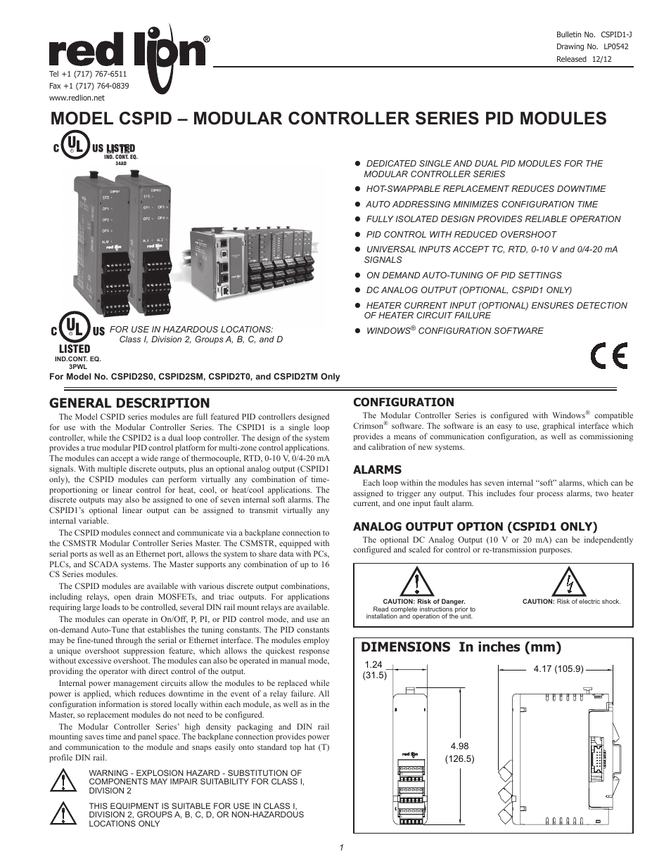 Red Lion CSPID User Manual | 8 pages
