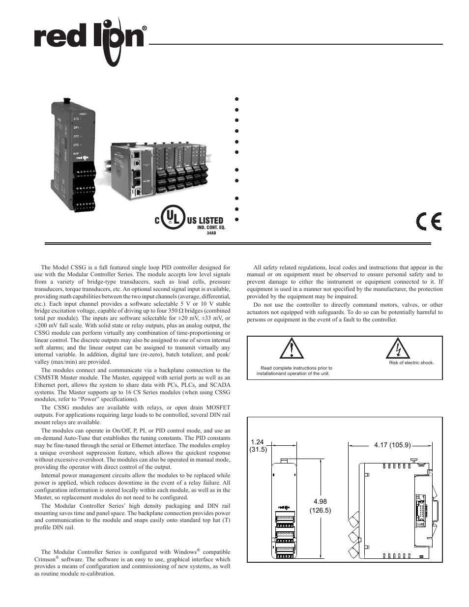 Red Lion CSSG User Manual | 8 pages