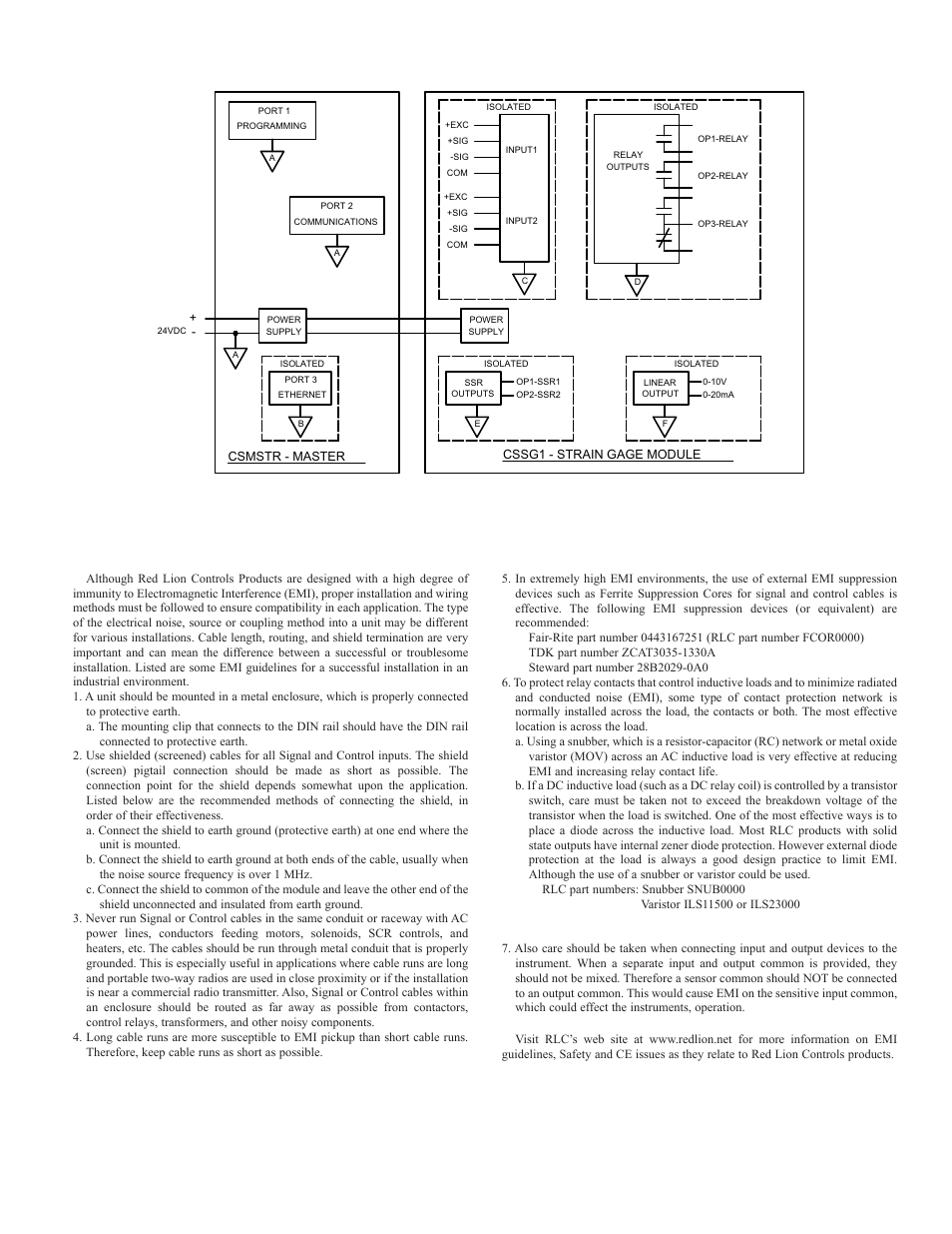 Emc installation guidelines, Block diagram | Red Lion CSSG User Manual | Page 3 / 8