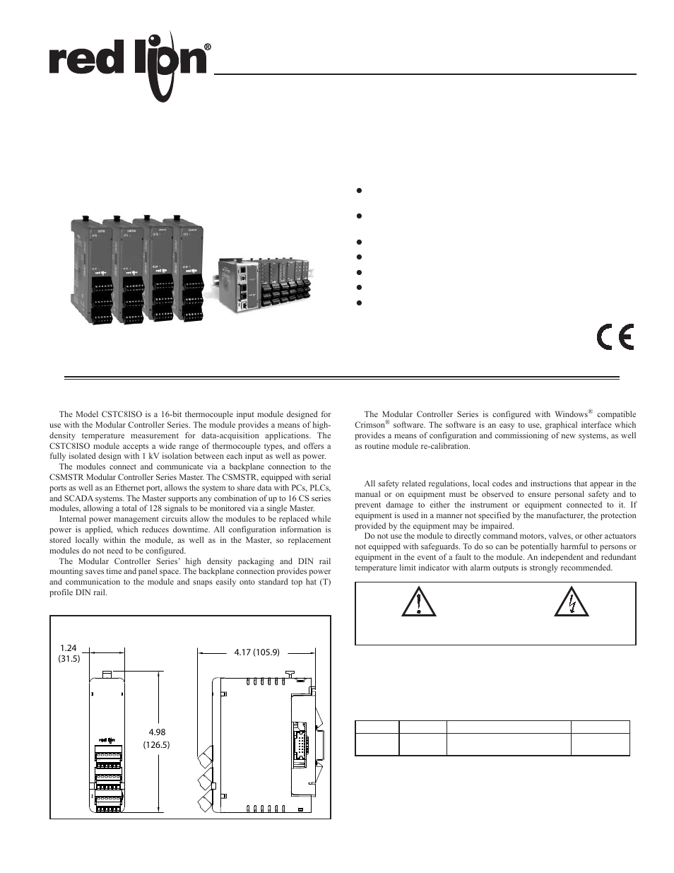 Red Lion CSRTD6 User Manual | 4 pages