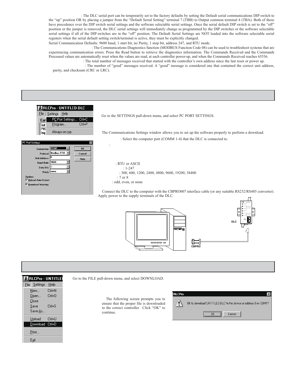 Step 17 pc port configuration, Step 18 downloading | Red Lion DLC User Manual | Page 15 / 28