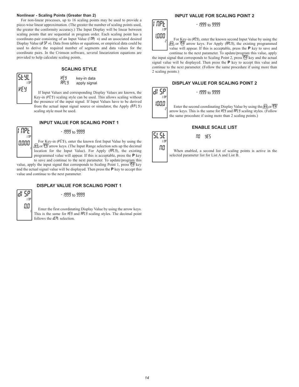 Styl, Inpt, Disp | Slst | Red Lion PAX2C User Manual | Page 14 / 56