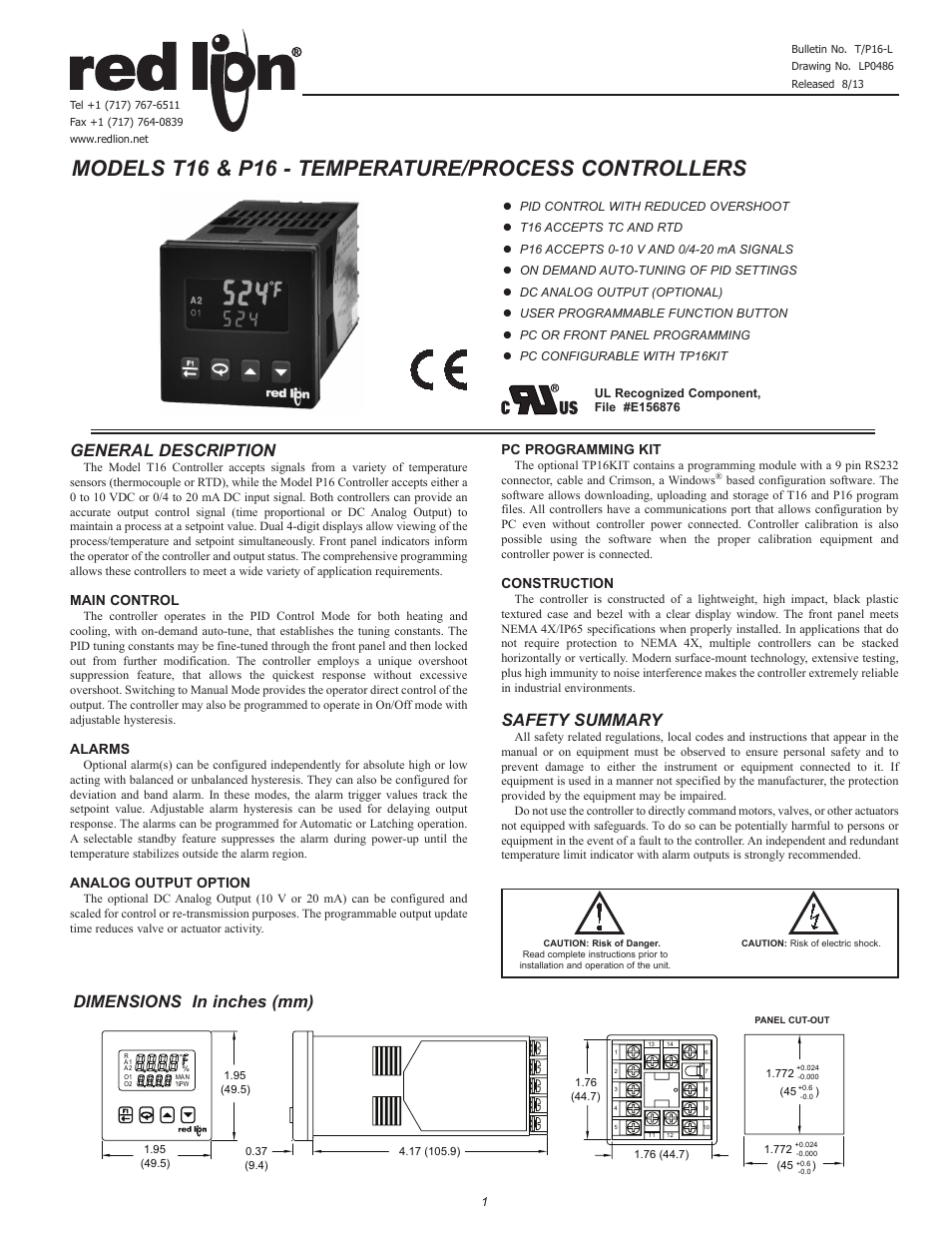 Red Lion P16 User Manual | 28 pages