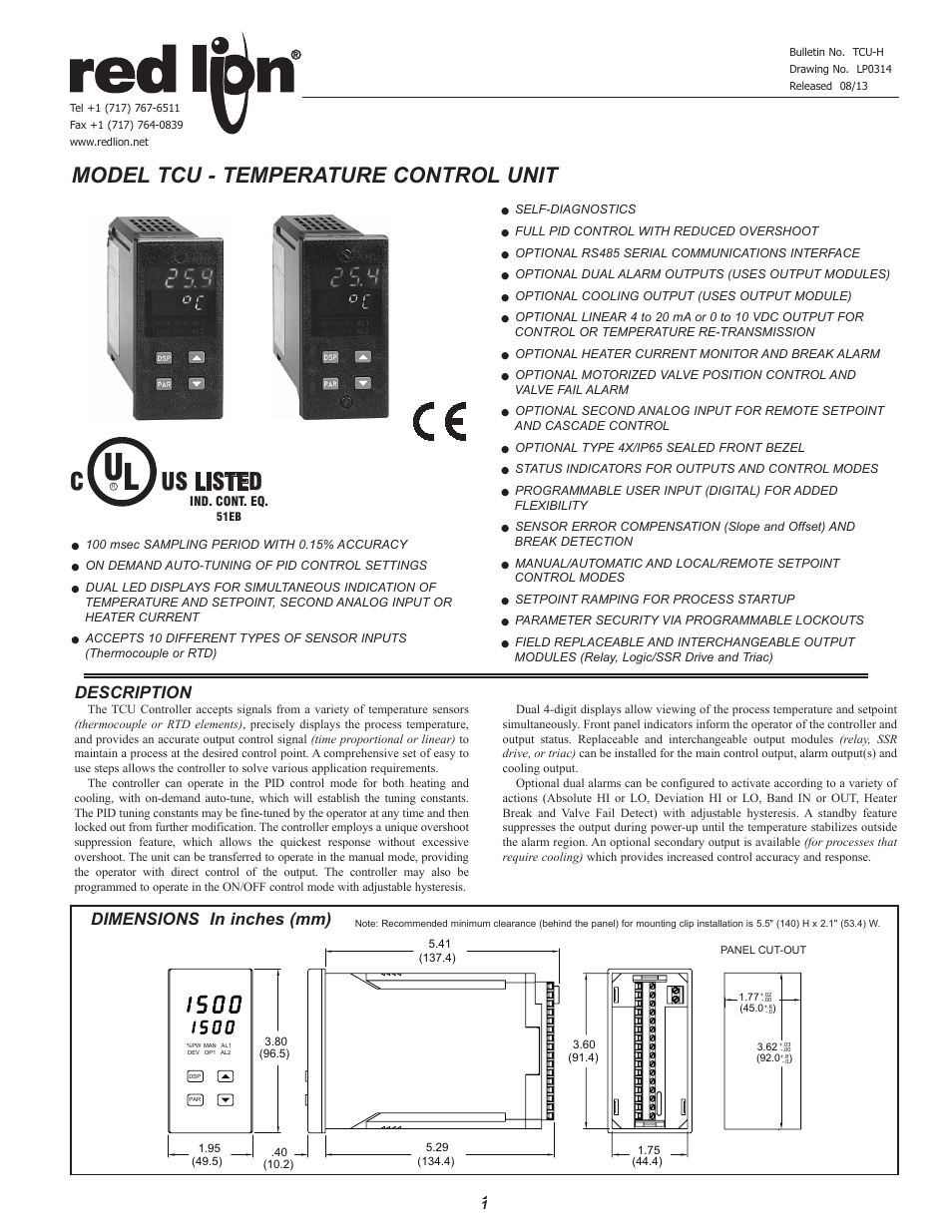 Red Lion TCU User Manual | 10 pages