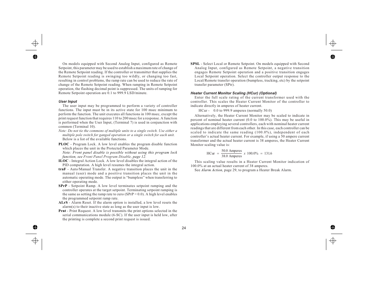 User input 24 | Red Lion TCU User Manual | Page 32 / 104