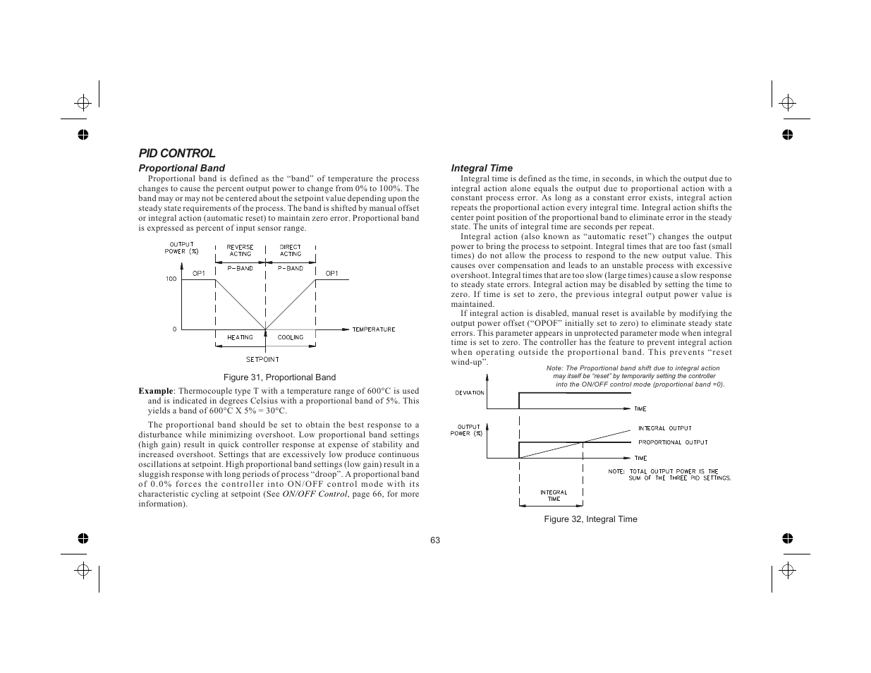 Pid control 63, Proportional band 63, Integral time 63 | Pid control | Red Lion TCU User Manual | Page 71 / 104