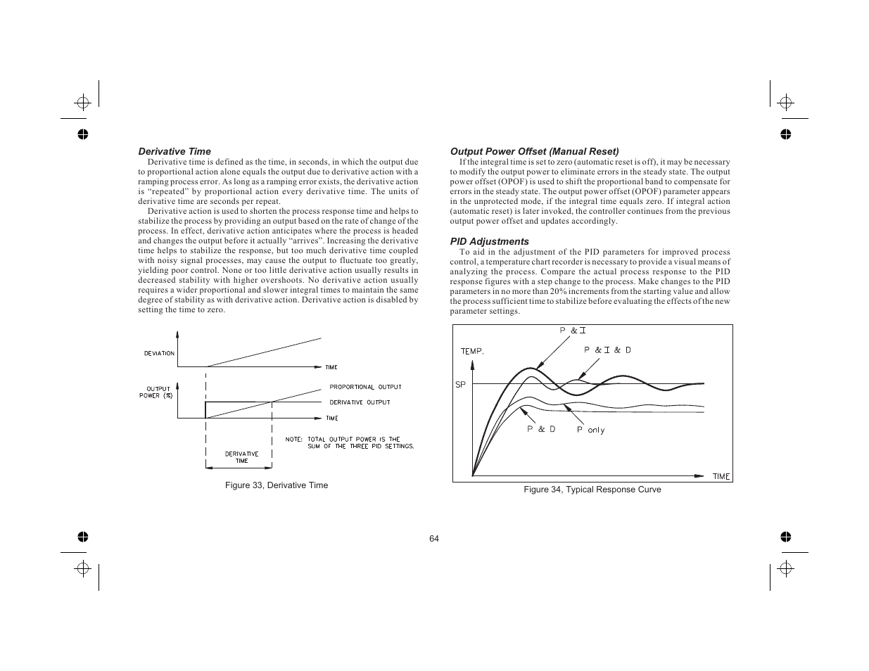 Derivative time 64, Output power offset (manual reset) 64, Pid adjustments 64 | Red Lion TCU User Manual | Page 72 / 104