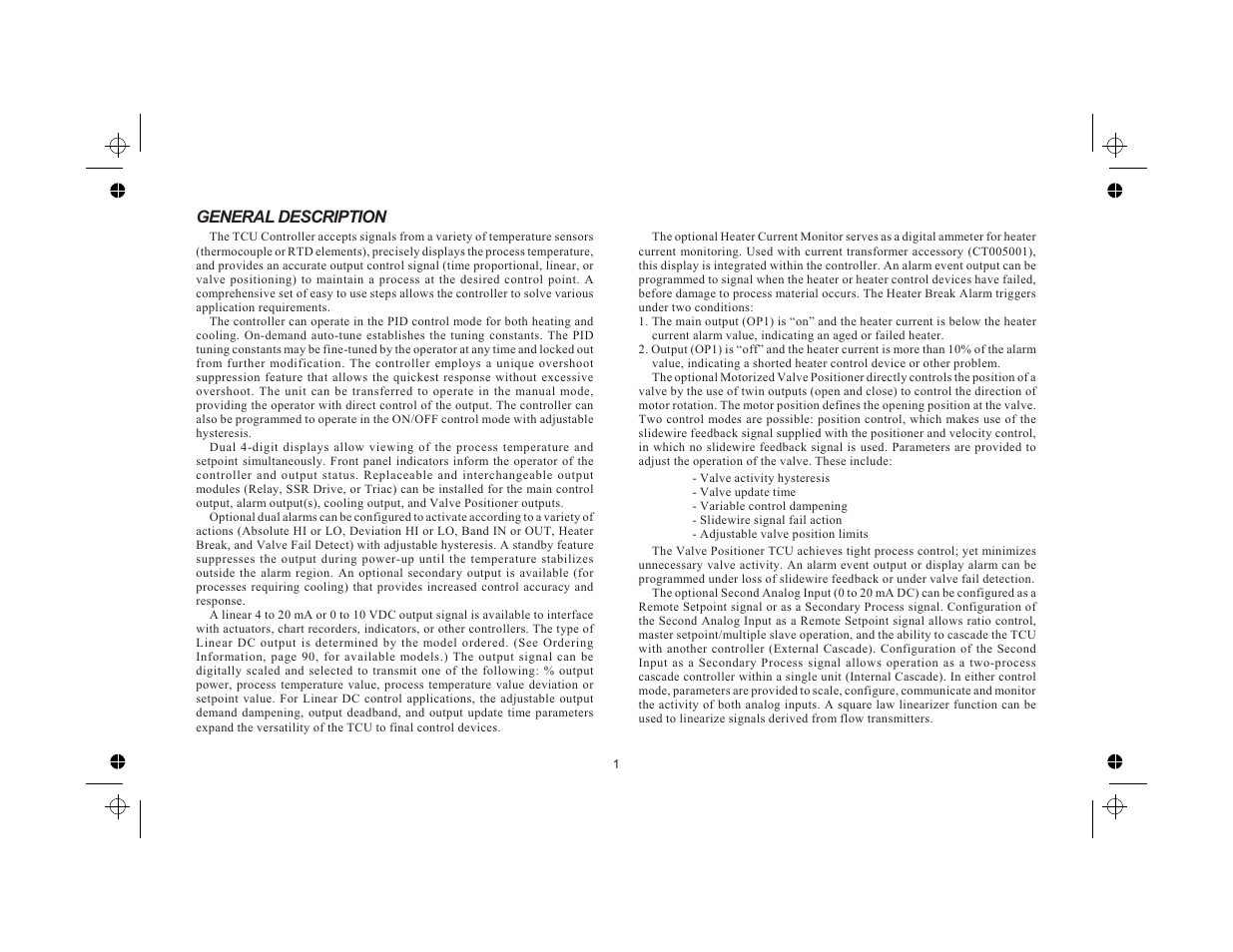 General description 1, General description | Red Lion TCU User Manual | Page 9 / 104