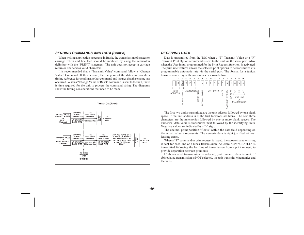 Receiving data 60 | Red Lion TSC User Manual | Page 62 / 92