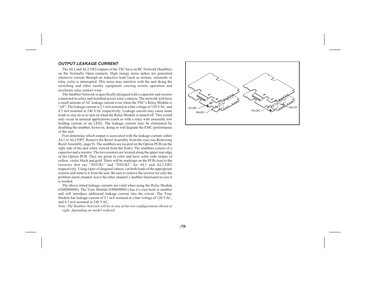 Output leakage current 79 | Red Lion TSC User Manual | Page 81 / 92