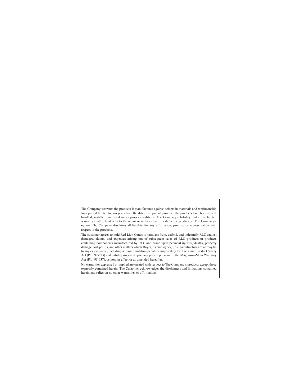 Limited warranty | Red Lion P48 User Manual | Page 8 / 8