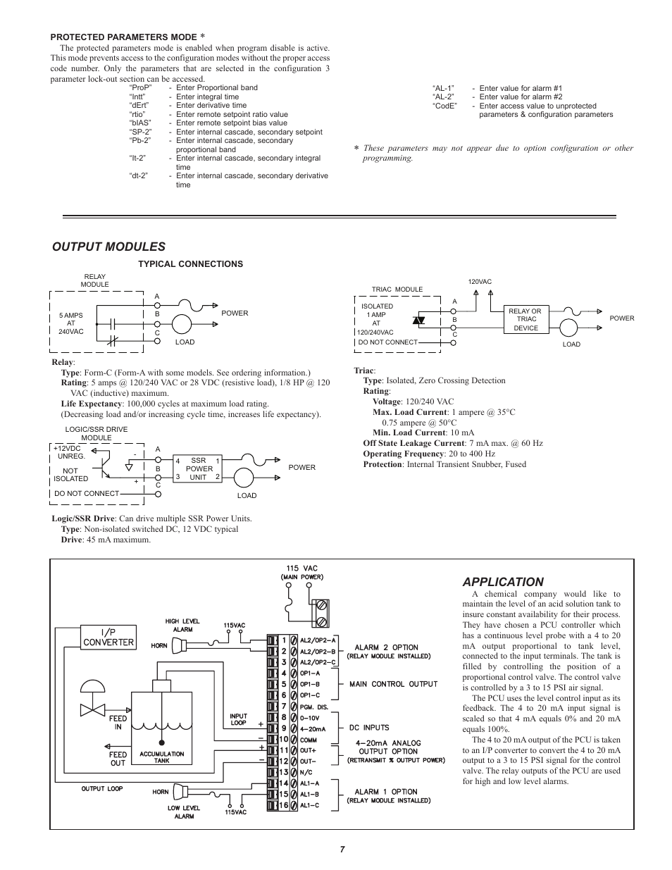 Output modules, Application | Red Lion PCU User Manual | Page 7 / 8