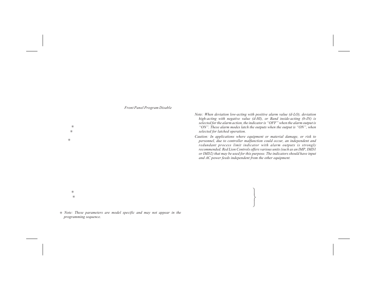 Alarm module (4-al) (optional) 28, Alarm action (act1, act2) 28, Ьэ ю | Red Lion PCU User Manual | Page 36 / 96