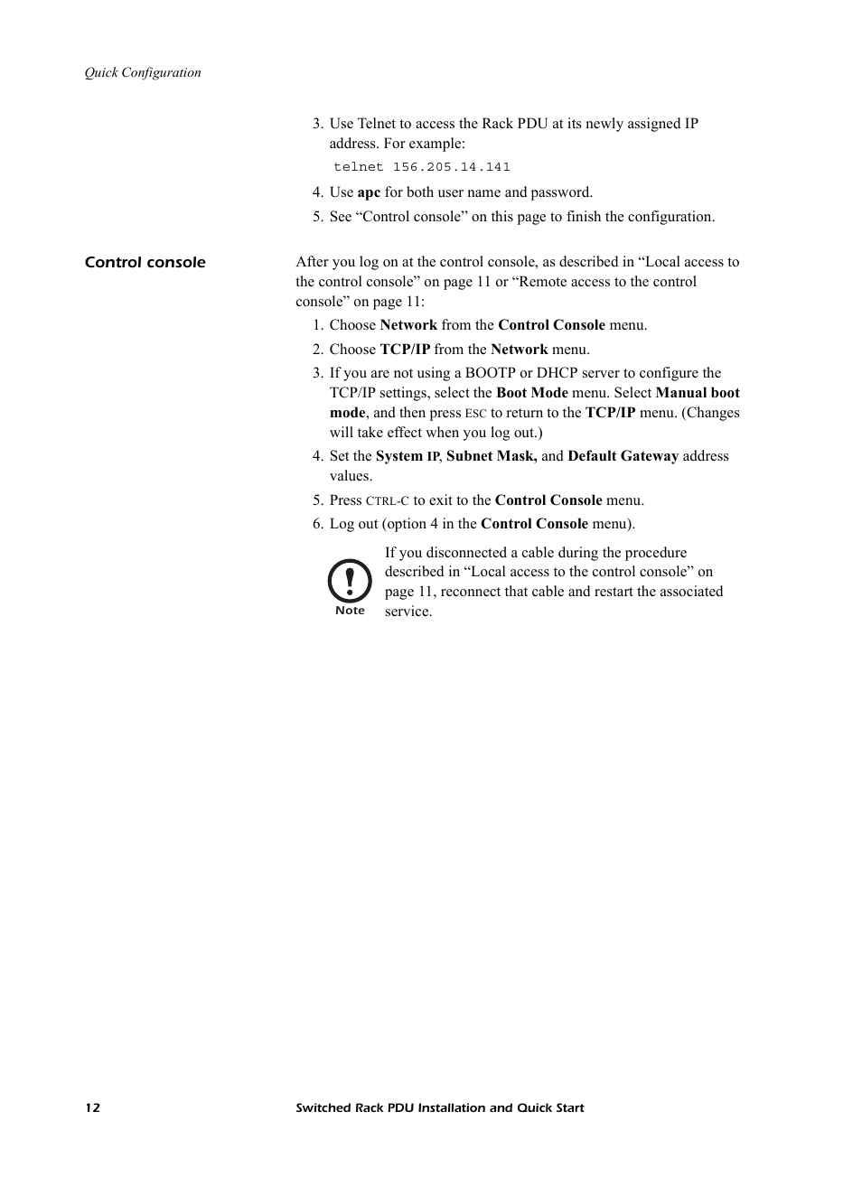 Control console | American Power Conversion AP7902 AP7911 User Manual | Page 16 / 26