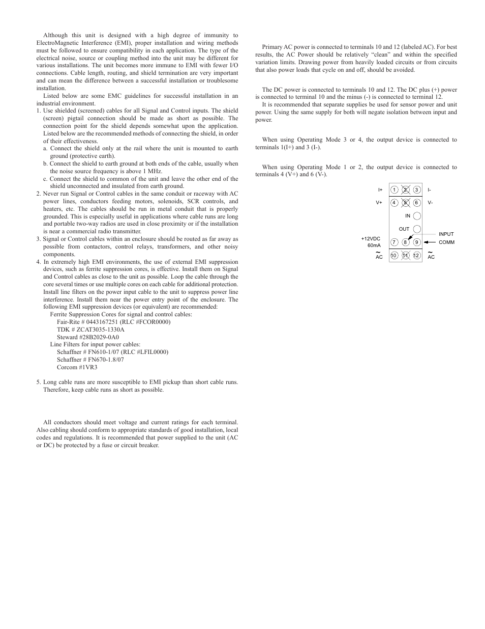 Emc installation guidelines, Wiring connections, Power and output connections | Red Lion IFMA User Manual | Page 3 / 8