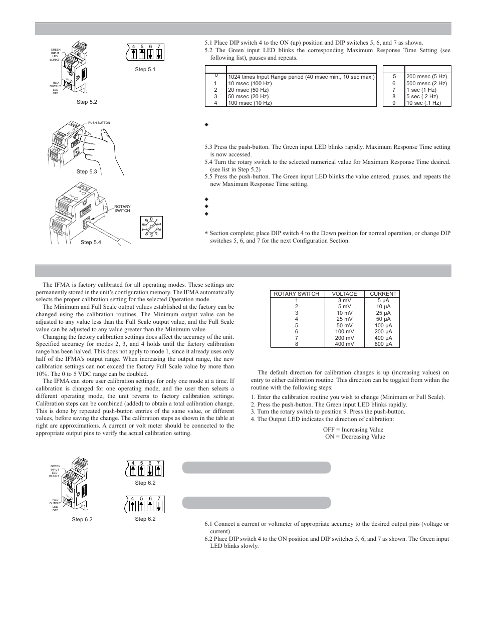 Calibration direction, Analog output full scale value | Red Lion IFMA User Manual | Page 7 / 8