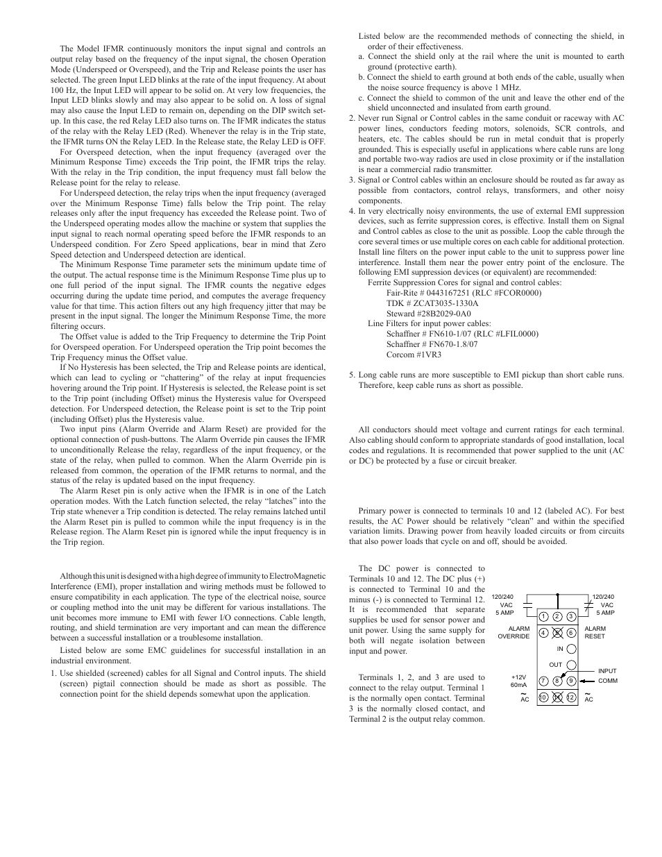 Overview, Emc installation guidelines, Wiring connections | Power and output connections | Red Lion IFMR User Manual | Page 3 / 8