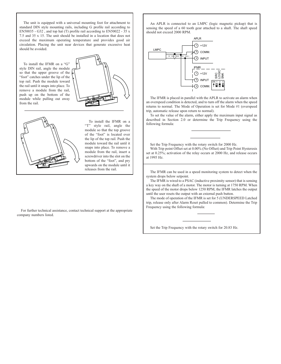 Installation, Application 1, Application 2 | Troubleshooting | Red Lion IFMR User Manual | Page 8 / 8