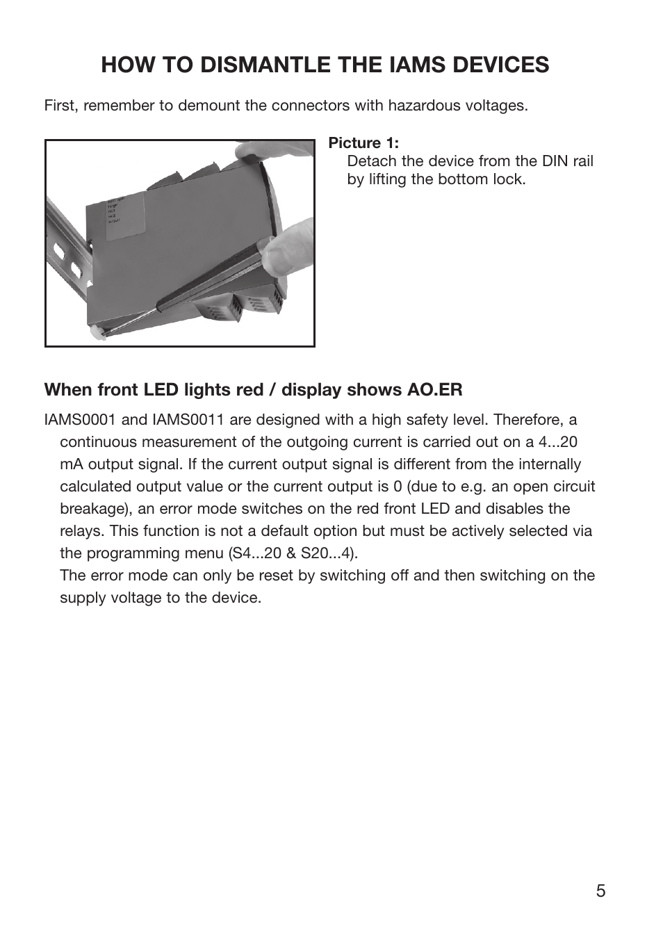 How to dismantle the iams devices | Red Lion IAMS User Manual | Page 6 / 86