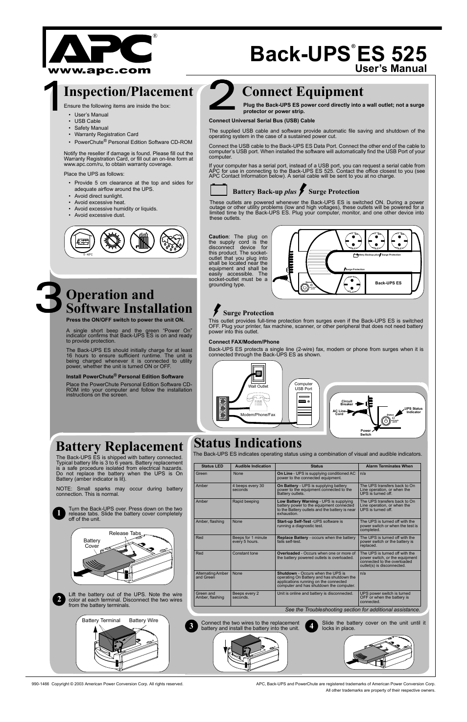 American Power Conversion UPS User Manual | 2 pages