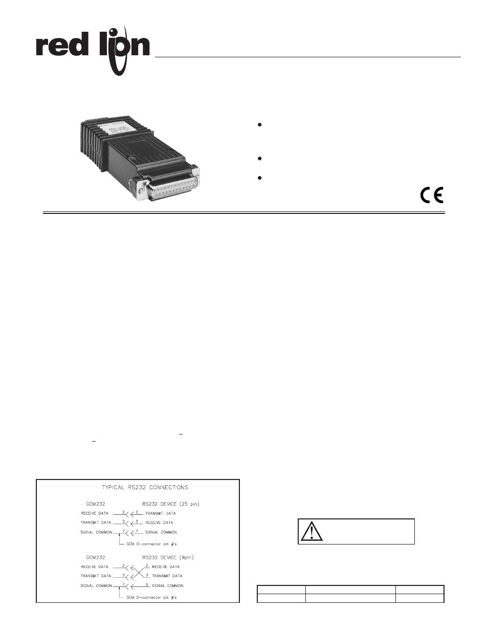 Red Lion GCM232 User Manual | 4 pages