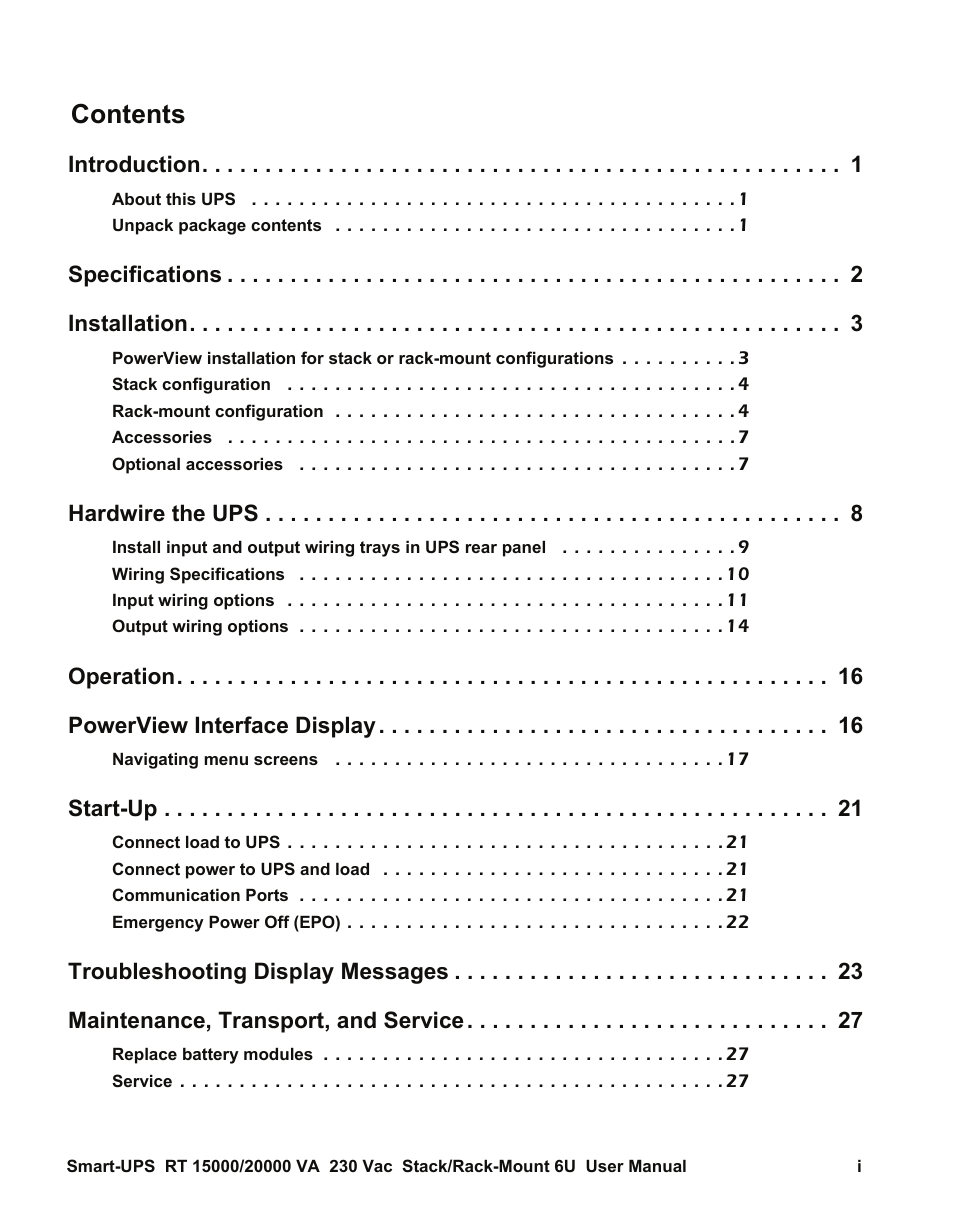American Power Conversion RT XLI/XLICH User Manual | Page 3 / 34