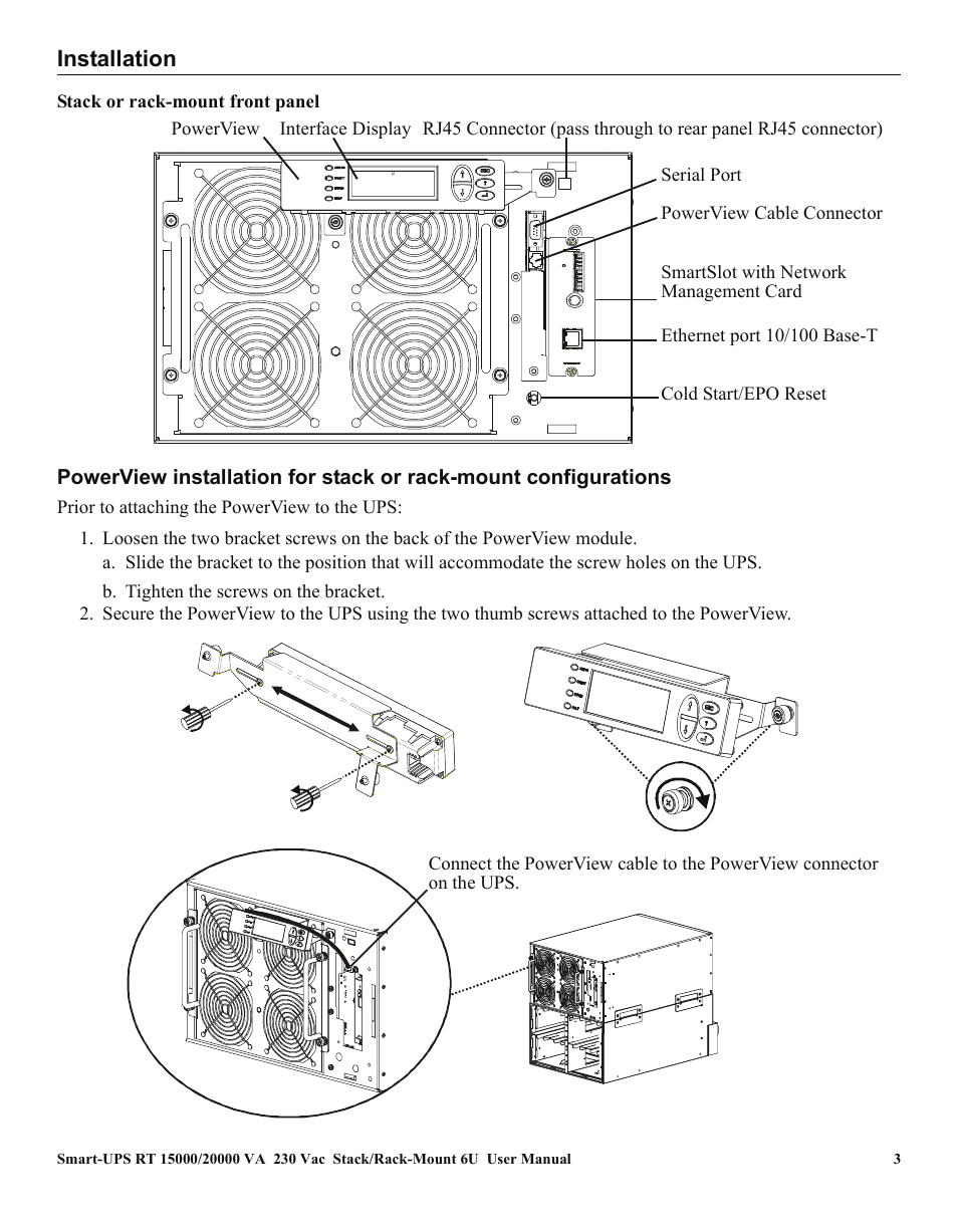 Installation | American Power Conversion RT XLI/XLICH User Manual | Page 7 / 34