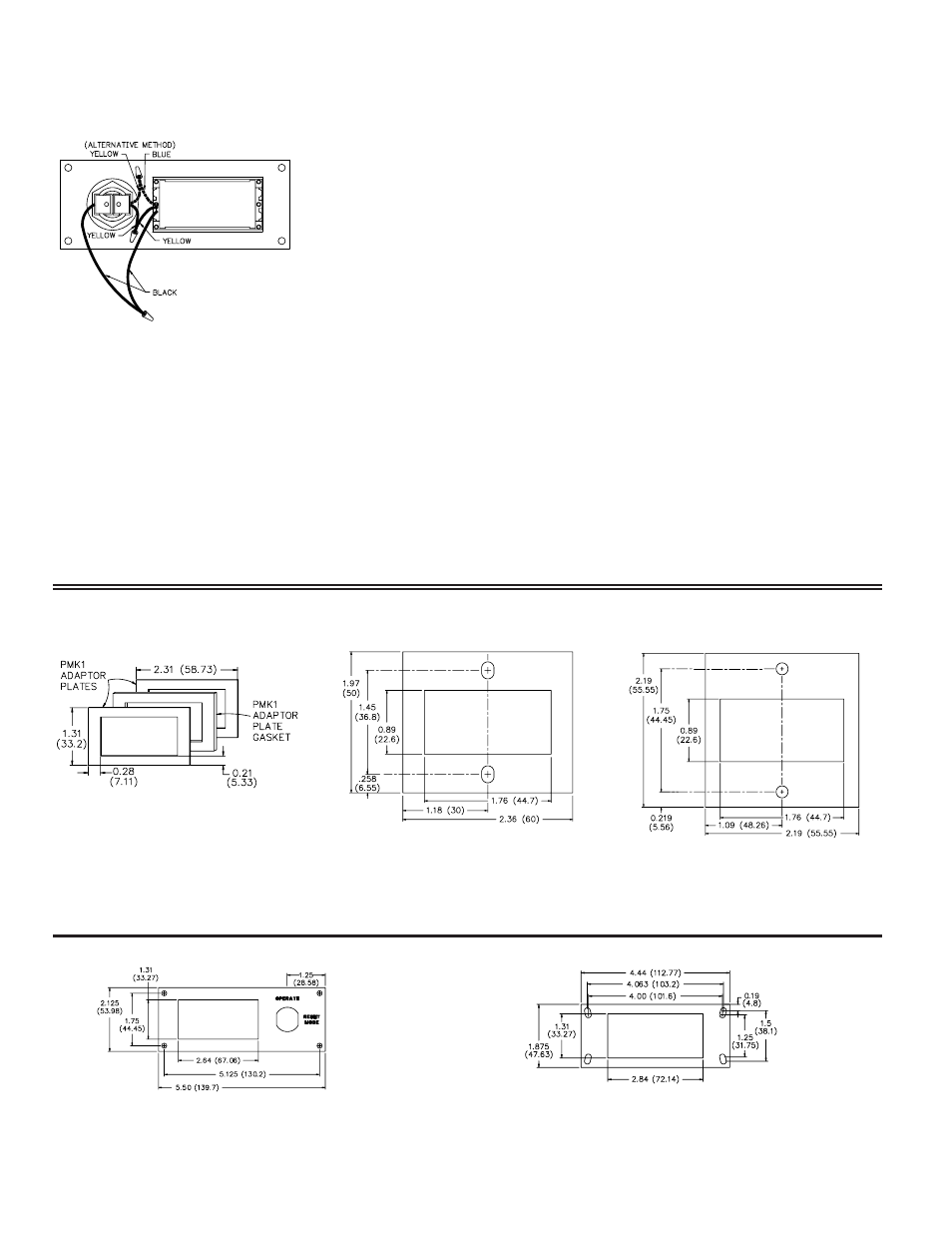 Special instructions for the pmk2a, Method a, Method b | Dimensions in inches (mm) | Red Lion PMK2 User Manual | Page 2 / 2