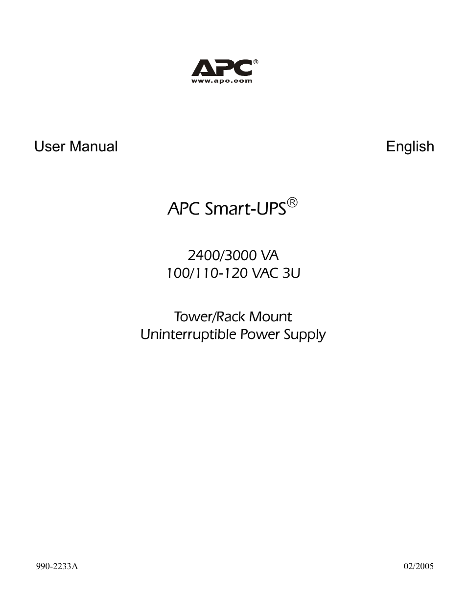 American Power Conversion 990-2233A User Manual | 19 pages