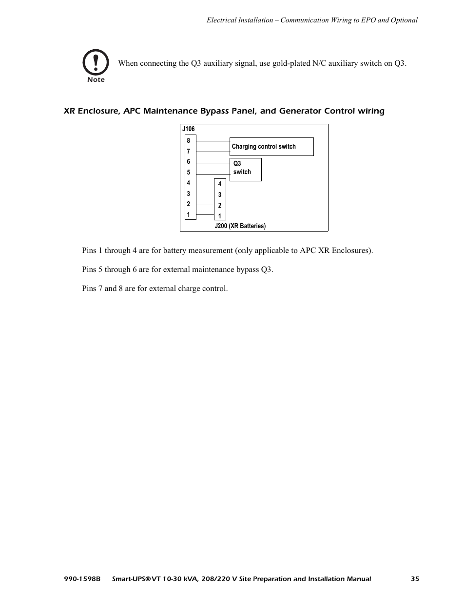 Control wiring | American Power Conversion 10-30 KVA User Manual | Page 41 / 48